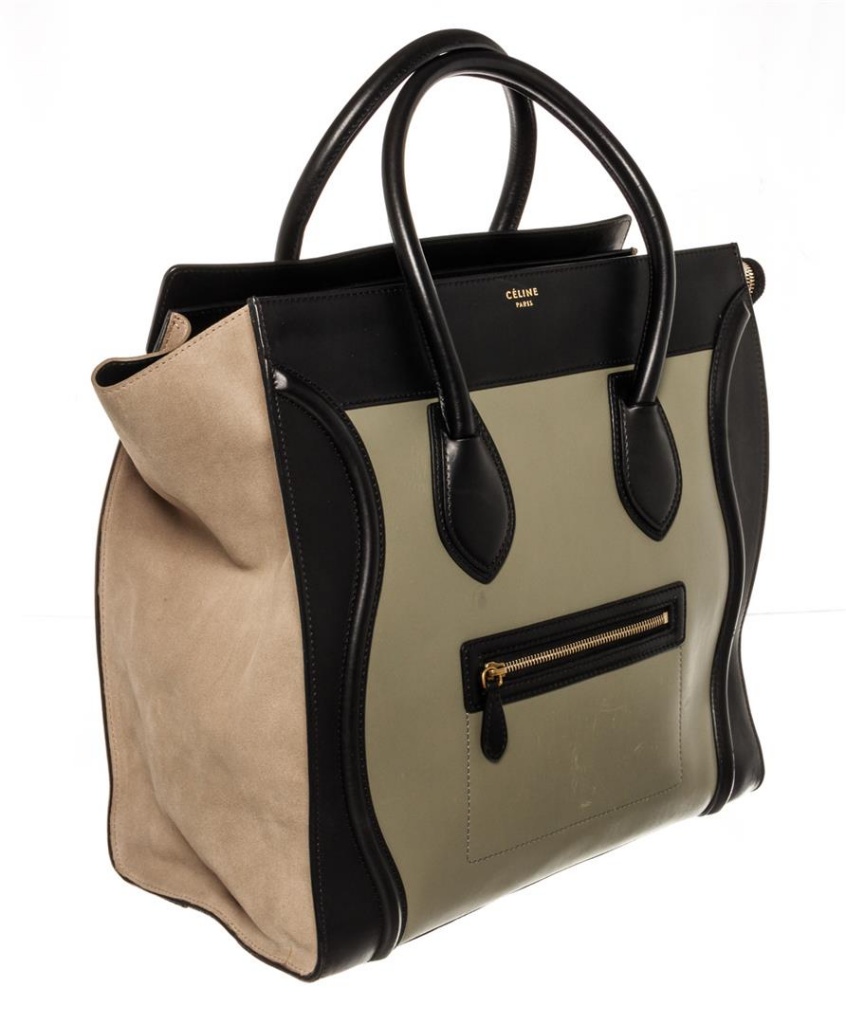 Celine Multicolor Nubuck and Leather Nano Luggage Tote Celine