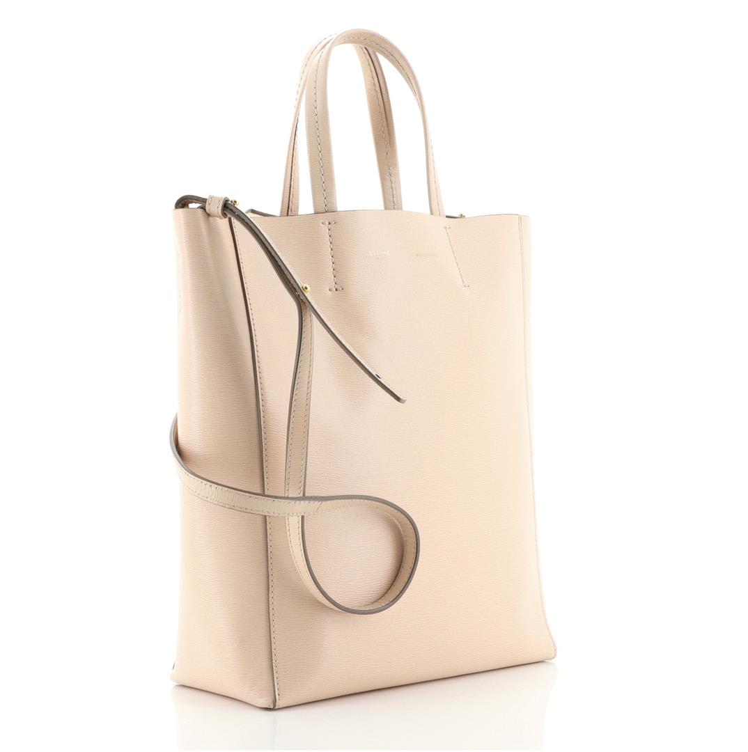 Celine Vertical Cabas Tote Canvas with Leather Small Neutral
