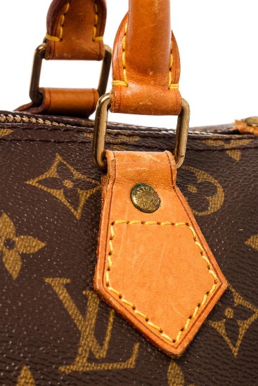 LOUIS VUITTON Coated Canvas Brown Speedy Monogram Vachetta Leather Satchel  - Default Title - Article Consignment in 2023