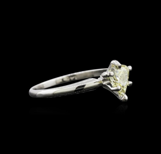 GIA Cert 0.74 ctw Diamond Solitaire Ring - 14KT White Gold