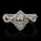 0.53 ctw CENTER SI2 CLARITY Diamond 18K White Gold Ring (0.94 ctw Diamonds)