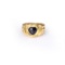 Heavy 18K Yellow Gold & Sapphire Ring