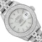 Rolex Ladies Quickset Sapphire Stainless Steel Silver Dial Diamond Bezel Date Wa