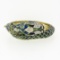 Vintage 18k Gold 0.75 ctw Diamond Green & Blue Enamel Snake Dragon Bangle Bracel