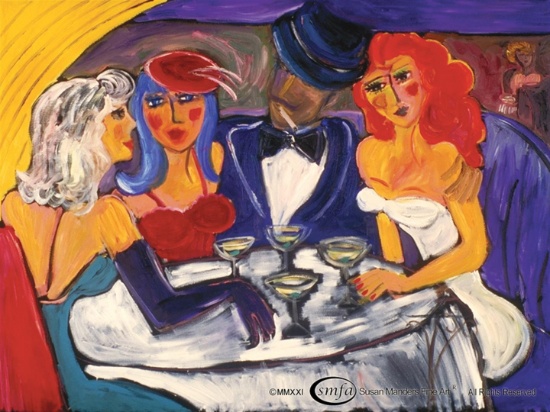 Susan Manders ORIGINAL "Dining with The Sharkettes"