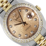 Rolex 36MM Factory Champagne Diamond Dial Datejust With Hidden Clasp Jubilee Ban