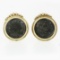 Vintage 18k Yellow Gold 18.3mm Bezel Set Round Ancient Coin Omega Back Earrings
