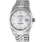Rolex Stainless Steel 36MM White Diamond Datejust Wristwatch
