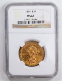1894 $10 Eagle Gold Coin NGC MS63