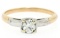 Vintage 14k Two Tone Gold G VS2 European Cut Diamond Solitaire Engagement Ring