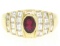 Estate 18k Yellow Gold 1.75 ctw Ruby and Diamond Wide Band Ring