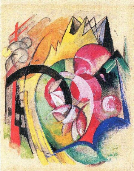 Franz Marc - Colored Flowers