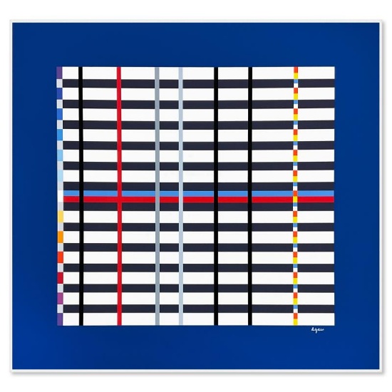 Hommage du Mondrian (Dark Blue) by Agam, Yaacov