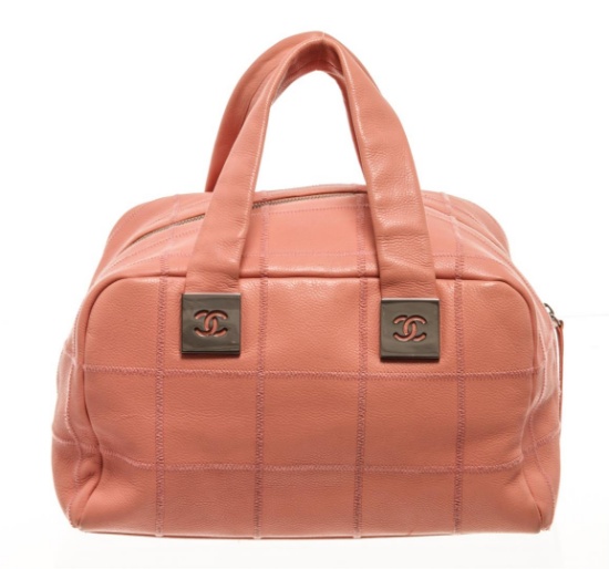 Chanel Pink Leather Chocolate Bar Shoulder Bag
