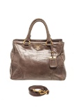 Prada Brown Shine Leather 2Way Satchel Bag