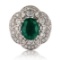 2.78 ctw Emerald and 0.97 ctw Diamond 18K White Gold Ring