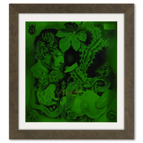 Etude En Vert de la serie Graphismes 2 by Vasarely (1908-1997)