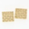 Vintage Men's 14k Yellow Gold Squared Woven Basket Pattern Work Heavy Cuff Links
