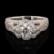 0.77 ctw CENTER Diamond Platinum Ring (1.51 ctw Diamonds)