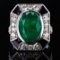 6.68 ctw Emerald and 1.37 ctw Diamond 18K White Gold Ring (GIA CERTIFIED)