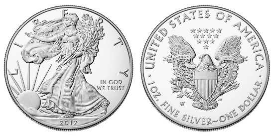 2017 American Silver Eagle .999 Fine Silver Dollar Coin