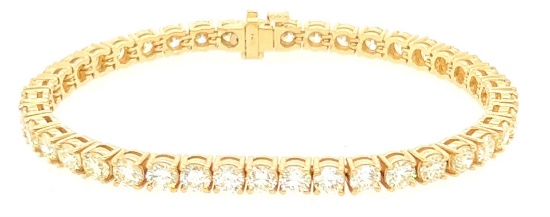 11.53 ctw Diamond Tennis Bracelet - 14KT Yellow Gold
