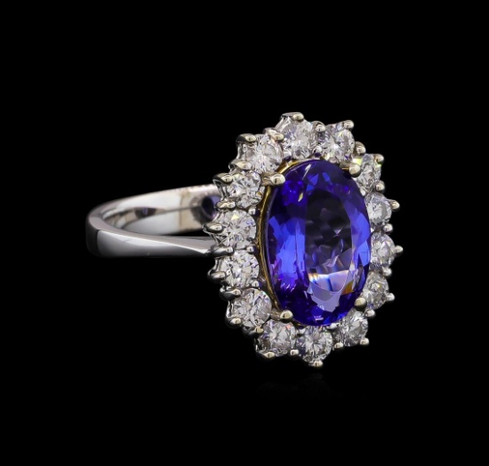 14KT Two-Tone Gold 2.38 ctw Tanzanite and Diamond Ring