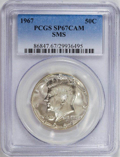 1967-SMS Kennedy Half Dollar Coin PCGS SP67CAM