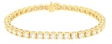 10.89 ctw Diamond Tennis Bracelet - 14KT Yellow Gold