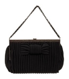 Chanel Black Suede Bow Motiff CC Shoulder Bag