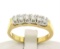 14k Two Tone Solid Gold 0.60 ctw Band Ring with 6 Brilliant Round Diamonds