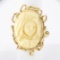 Vintage 14k Gold Carved Oval Nun Cameo Open Freeform Nugget Textured Ring