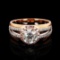 1.32 ctw SI3 CLARITY CENTER Diamond 18K Rose Gold Unity Ring (1.72 ctw Diamonds)