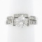 14K White Gold 1.38 ctw Round 6 Prong Diamond Engagement Ring Matching Band Set