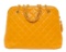 Chanel Vintage Yellow Caviarskin Leather Matelasse Chain Shoulder Bag