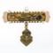 Handmade Antique Victorian 14K Gold Turquoise Tulip Bar & Dangle Brooch Pin
