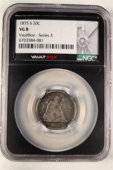 1875-S 20C NGC VG8 Twenty Cent Piece