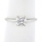 Vintage 14k White Gold High Quality Round Prong Cubic Zirconia Cz Solitaire Ring