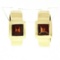 14k Yellow Gold 2.50 ctw Square Step Cut Brownish Red Garnet Cuff Huggie Earring