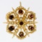 Antique Victorian 14k Gold 1.50 ctw Garnet & Pearl Open Round Brooch Pin Pendant