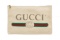 Gucci Beige Leather Logo Print Clutch