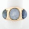 Men's Vintage Bold 14k Rose Gold 34.25 ctw Bezel Oval Star Sapphire 3 Stone Ring
