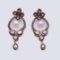 Pair of Mogul Style Silver Topped Gold Pearl & Polki Diamond Earrings