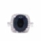 10.26 ctw Dark Blue Sapphire and 0.72 ctw Diamond 14K White Gold Ring