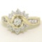 14k Yellow Gold 1.00 ctw Keepsake Channel Round Diamond Cocktail Engagement Ring