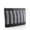 Balenciaga Navy Zip Pouch Striped Canvas and Leather Large Black, Blue, Neutral