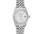 Rolex Mens Stainless Steel 36MM Silver Index 14K White Gold Bezel 36MM Datejust
