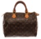 Louis Vuitton Brown Monogram Canvas Leather Speedy 30 Satchel Bag