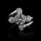 2.55 ctw CENTER Diamond 18K White Gold Ring (3.55 ctw Diamonds)