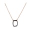 Black CZ Pendant Necklace - Rose Gold Plated